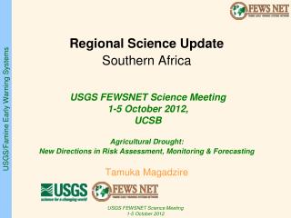 Regional Science Update Southern Africa Agricultural Drought: