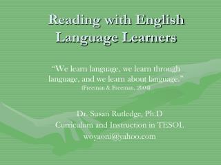 Reading with English Language Learners