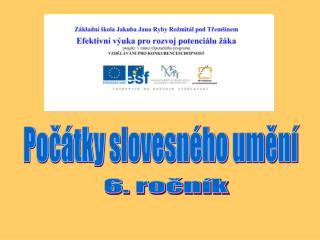 Počátky slovesného umění