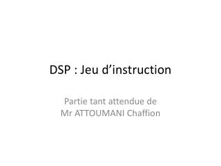 DSP : Jeu d’instruction