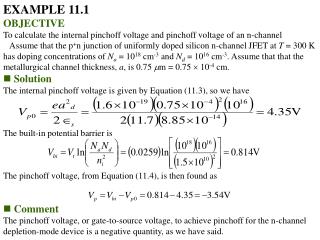 EXAMPLE 11.1 OBJECTIVE