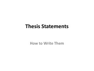 Thesis Statements