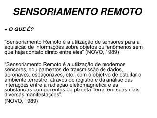 SENSORIAMENTO REMOTO