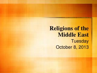 Religions of the Middle East