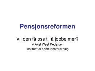 Pensjonsreformen