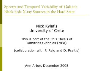 Spectra and Temporal Variability of Galactic Black-hole X-ray Sources in the Hard State