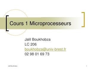 Cours 1 Microprocesseurs