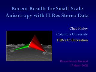 Recent Results for Small-Scale Anisotropy with HiRes Stereo Data