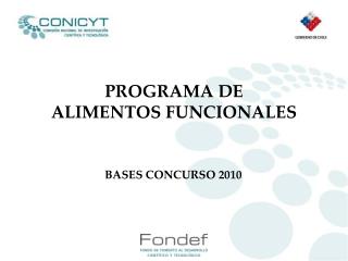 PROGRAMA DE ALIMENTOS FUNCIONALES