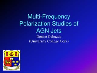 Multi-Frequency Polarization Studies of AGN Jets Denise Gabuzda (University College Cork)