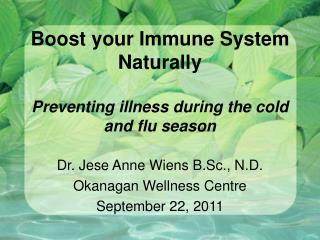 Boost your Immune System Naturally Preventing illness during the cold and flu season