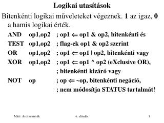 Logikai utasítások
