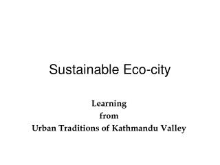 Sustainable Eco-city