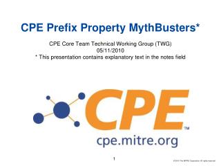 CPE Prefix Property MythBusters *