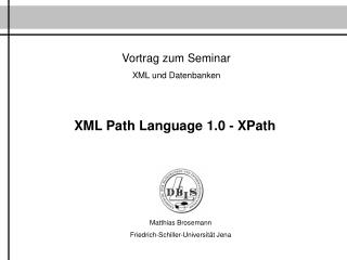 Vortrag zum Seminar XML und Datenbanken