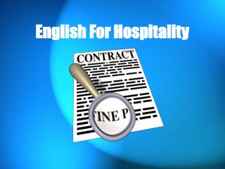 English For Hospitality