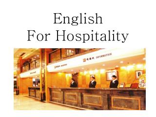 English For Hospitality