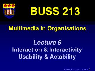 Multimedia in Organisations