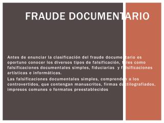 FRAUDE DOCUMENTARIO