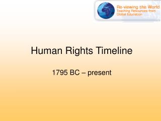 Human Rights Timeline 1795 BC – present