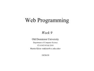 Web Programming Week 9