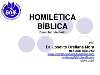 HOMILÉTICA BÍBLICA Curso Introductorio