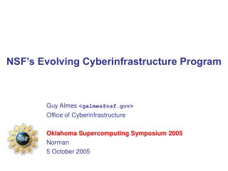 NSF’s Evolving Cyberinfrastructure Program