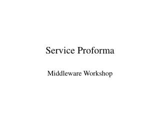 Service Proforma