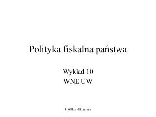 Polityka fiskalna państwa