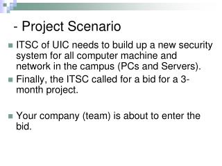 - Project Scenario