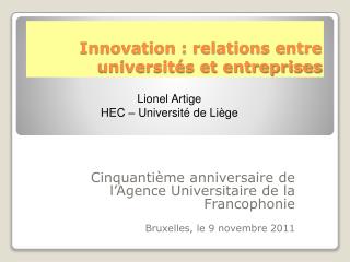 Innovation : relations entre universités et entreprises