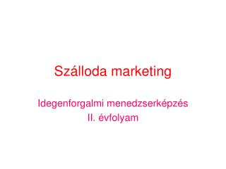 Szálloda marketing