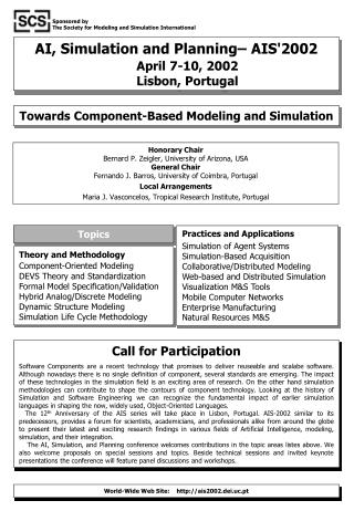 AI, Simulation and Planning– AIS'2002 April 7-10, 2002 Lisbon, Portugal