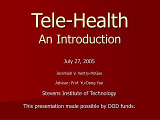 Tele-Health An Introduction