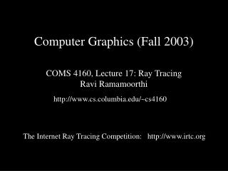 Computer Graphics (Fall 2003)