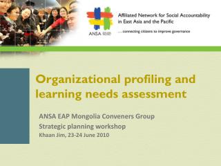Organizational profiling and learning needs assessment