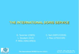 THE INTERNATIONAL DORIS SERVICE