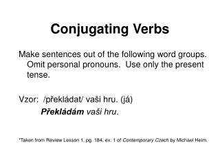 Conjugating Verbs