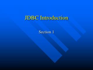 JDBC Introduction
