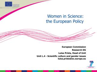 Women in Science: the European Policy