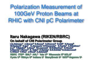 Polarization Measurement of 100GeV Proton Beams at RHIC with CNI pC Polarimeter