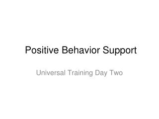 Positive Behavior Support