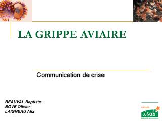 LA GRIPPE AVIAIRE