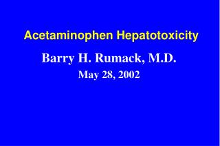 Acetaminophen Hepatotoxicity
