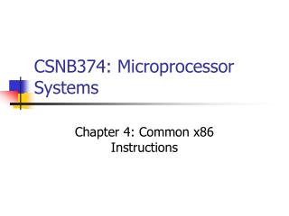 CSNB374: Microprocessor Systems