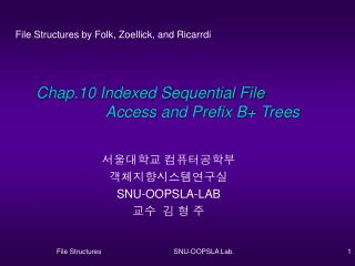 Chap.10 Indexed Sequential File Access and Prefix B+ Trees