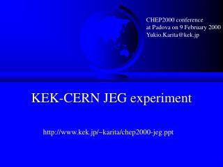 KEK-CERN JEG experiment