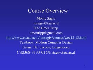 Course Overview