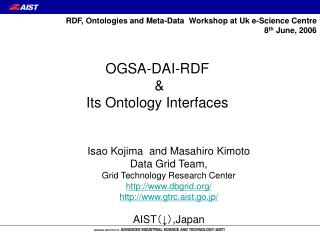 OGSA-DAI-RDF &amp; Its Ontology Interfaces