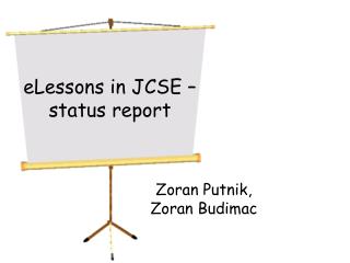 eLessons in JCSE – status report